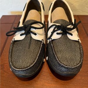 Women's Golfstream Golf Loafers Black Pearl Leather Size 8.5